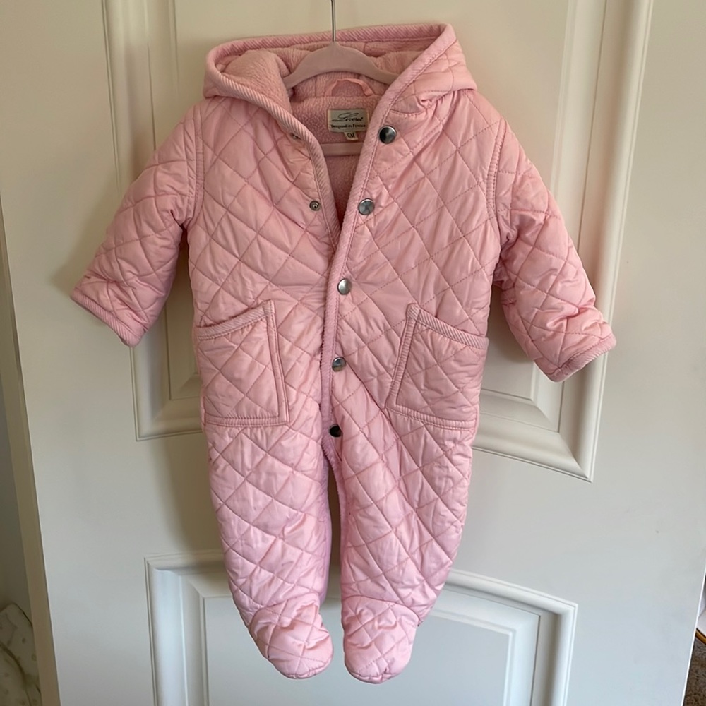 Snowsuit - Pink Fleece-lined Baby Girl
